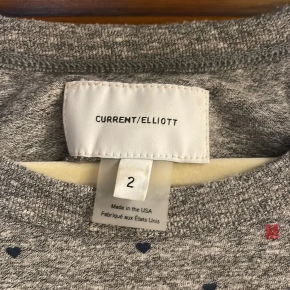 Current/ Elliott Grey Cotton Perfect Muscle Tee Heart Print Dress worn once - Picture 3 of 8